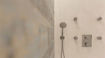 Aplicación del Mortex en pared de ducha